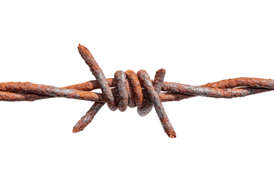 Close-up of rusted barbed wire (1)