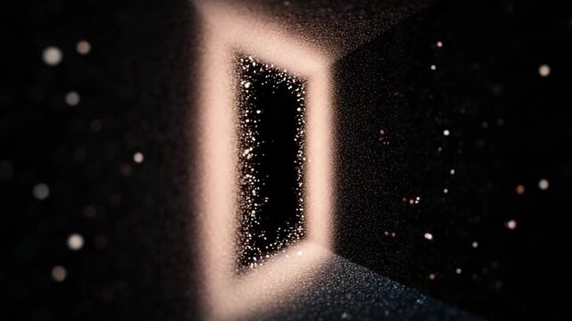 Abstract space tunnel with a square surrounded