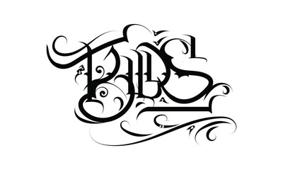 BUDS tattoo word style design