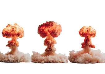 Three sequential atomic bomb explosions (2)
