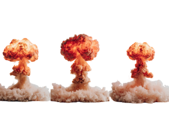 Three sequential atomic bomb explosions (2)