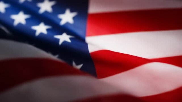 American flag waving gently in breeze