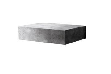 Solid gray rectangular block,  simple geometric form.  Flat top and bottom