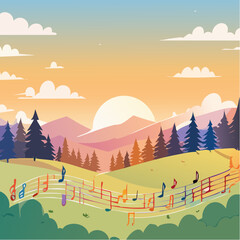 Naklejka premium Colorful music notes background vector