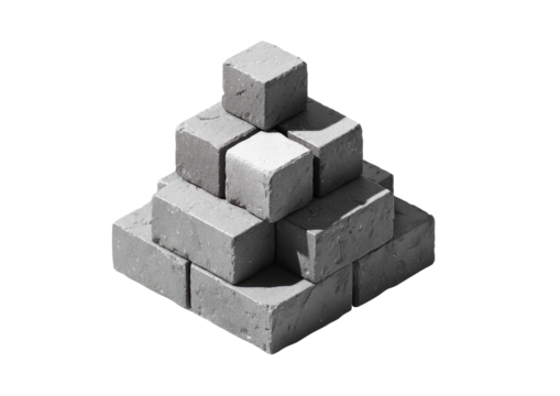 Gray cube pyramid stacks