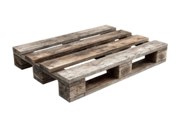 Used wooden pallet, top-down view