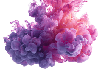 Abstract ink explosion of purple and pink hues