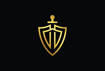 Royal Security with Sword and Shield Icon Logo Design Element