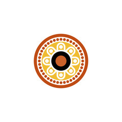 Aboriginal Art Style Circle Pattern Indigenous Vector Design