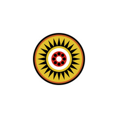 Stylized Sun Eye Symbol Vector Graphic Element