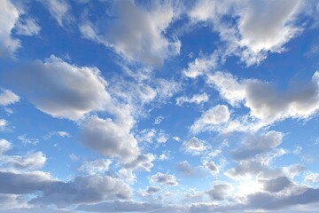 Obraz premium A vast expanse of partly cloudy blue sky