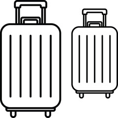Rolling suitcase icon for travel and luggage concepts vector