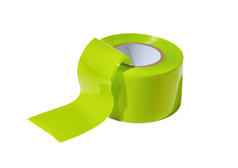 Bright lime green reflective tape roll