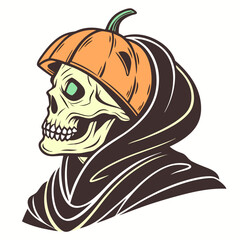 Flaming Skeleton Sticker for Spooky Merch
