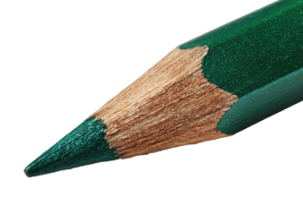 Close-up of a sharpened colored pencil tip