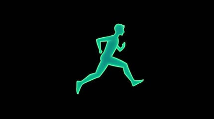 Fototapeta premium Running Man Silhouette with Night.