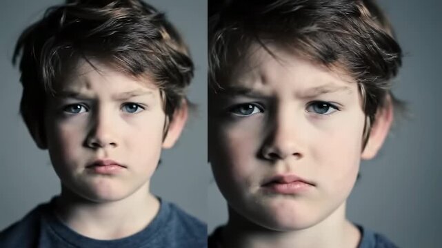 Close-up portrait of a young boy
