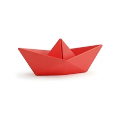 paper boat on white background