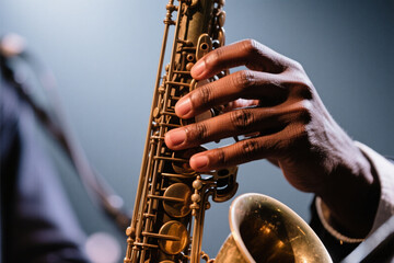 man playing saxophone