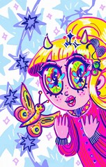 cute girl, little girl, kid, child, happy art