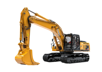 Heavy-duty excavator, yellow and black