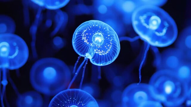Bioluminescent jellyfish close up
