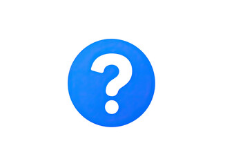 Naklejka premium A vibrant, slightly pixelated, blue question mark icon in a circle, set against a pure black background