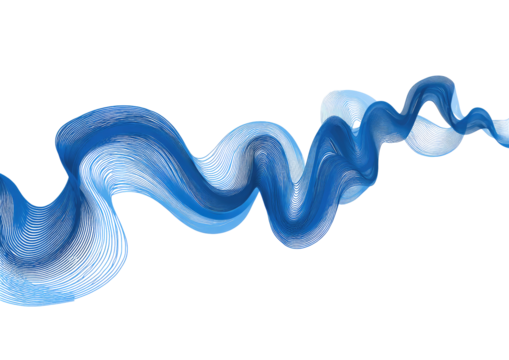 Abstract flowing blue ribbon