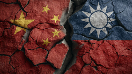 China taiwan relations conflict political tension geopolitical crisis flags