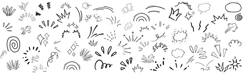 Line brush heart vector set. Hand drawn sketch doodle style arrow, cloud, star with marker stroke pencil highlight. Cute handwritten crown, heart, star line brush art design. Vector icon set