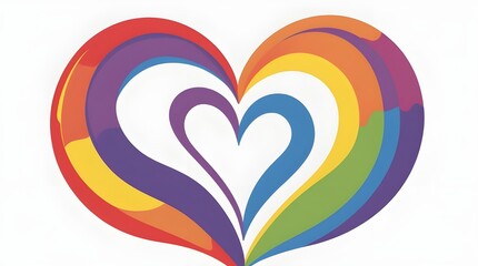 colorful heart with rainbow