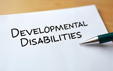 Medical concept meaning Developmental Disabilities with inscription on the page. High quality