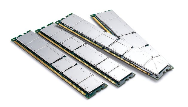 RAM memory modules arranged diagonally
