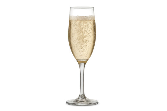 Glass of champagne sparkling on transparent background