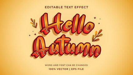 Editable vintage autumn vibes vector text effect. Suitable for autumn, thanksgiving and halloween design.
