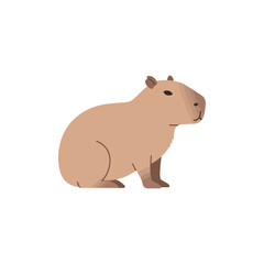 cute capybara illustration a charming south american rodent sitting calmly with a minimalist design perfect for children
