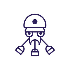 robot bartender with two cocktail shakers poised offering drinks ideal for bar robot themes sci-fi content