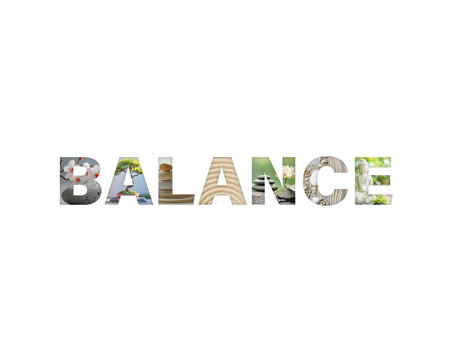 Balance text with zen garden stones water ripples meditation