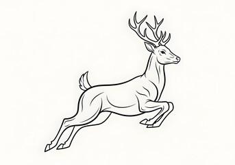 Obraz premium White-tailed deer vector silhouette illustration, perfect for nature and wildlife art