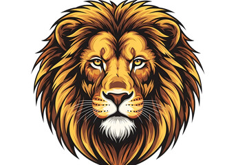Fototapeta premium A powerful lion's head, a detailed vector illustration of a big cat with a majestic mane, perfect for a wild animal or safari design