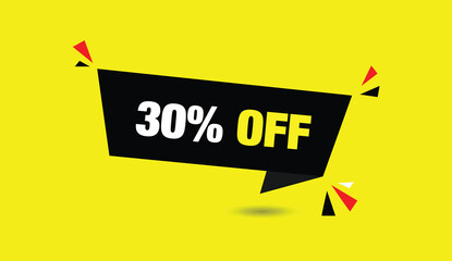 30% off editable vector illustration template icon design banner web black shapes light yellow business abstract background modern creative layout graphic design elements