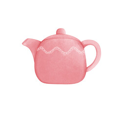 Pink teapot with cute wavy design