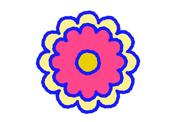 Vibrant Abstract Flower Design with Bold Colors isolated on transparent background