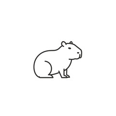 capybara illustration of a relaxed rodent from south america profile view in a minimal style ideal for wildlife project