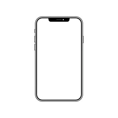 smartphone with blank white screen for app ui mockup design showing a mobile application presentation display