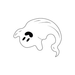 Halloween Ghost Vector Single Icon – EPS10, Flat Illustration