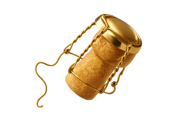 Champagne Cork Popping With Golden