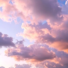 Obraz premium Pastel cloudscape at sunset