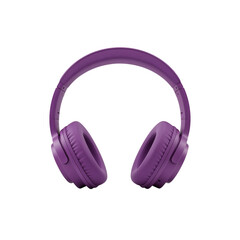 Vibrant purple over-ear headphones for immersive audio and stylish listening experiences transparent background