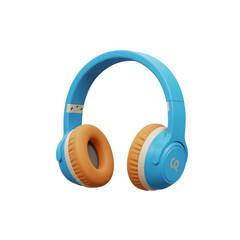 Naklejka premium Vibrant blue and orange kids headphones for immersive audio experiences transparent background